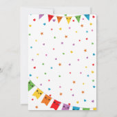 カラフルかわいいキッズレインボーバースデーパーティー 招待状 (裏面)
