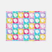 カラフルかわいいリトル幽霊 フリースブランケット (正面(横))