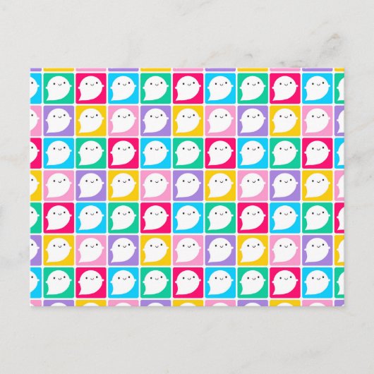 カラフルかわいいリトル幽霊 ポストカード (正面)