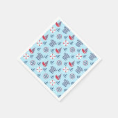 カラフルかわいい帆船アンカー海事党 スタンダードカクテルナプキン (角)