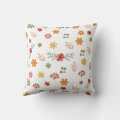 カラフルかわいい春フローラ、水彩模様 クッション (裏面)