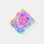 カラフルかわいい私は大好きかわいいパーティー紙ナプキンス スタンダードカクテルナプキン (角)