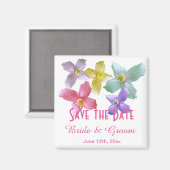 カラフルかわいらしの花は日付を保存する マグネット (正面/裏面)