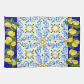 カラフルかわいらしイタリアンタイル見るキッチンタオル キッチンタオル (横)