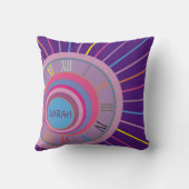 カラフルかわいらしガーリー線ローマ数字 クッション (裏面)