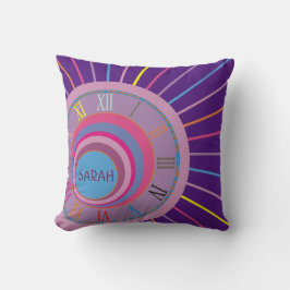 カラフルかわいらしガーリー線ローマ数字 クッション