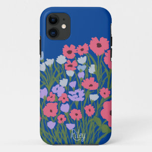 カラフルかわいらしフローラチャーム+名前をカスタムする iPhone 11 ケース