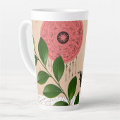 カラフルかわいらしモダンガーリーヴィンテージユニーク カフェラテマグ (左アングル)