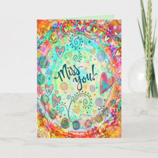 カラフルかわいらし恋しく思明るいインスピレーション カード (正面)