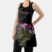 カラフルかわいらし春の花+名前をカスタムする エプロン (インサイチュ)