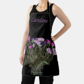 カラフルかわいらし春の花+名前をカスタムする エプロン (インサイチュ)