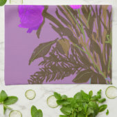 カラフルかわいらし春の花+名前をカスタムする キッチンタオル (折り畳み)