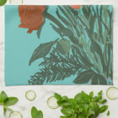 カラフルかわいらし春の花+名前をカスタムする キッチンタオル (折り畳み)