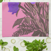 カラフルかわいらし春の花+名前をカスタムする キッチンタオル (折り畳み)