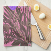 カラフルかわいらし春の花+名前をカスタムする キッチンタオル (四つ折り)