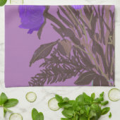 カラフルかわいらし春の花+名前をカスタムする キッチンタオル (折り畳み)