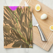 カラフルかわいらし春の花+名前をカスタムする キッチンタオル (四つ折り)