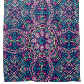 カラフルかわいらし曼荼羅の継ぎ目のないパターン シャワーカーテン (正面)