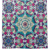 カラフルかわいらし曼荼羅の継ぎ目のないパターン シャワーカーテン (正面)