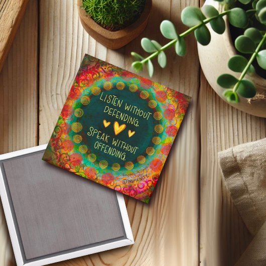 カラフルかわいらし聞引用文感動的ハート マグネット