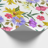 カラフルかわいらし花模様の包み紙 ラッピングペーパー (角)