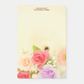 カラフルかわいらし花 | パーソナライズされたフローラ ポストイット (正面)