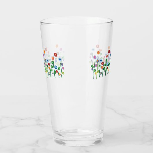 カラフルかわいらし芸術品を気取った縁どフラワー タンブラーグラス (左)