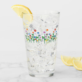 カラフルかわいらし芸術品を気取った縁どフラワー タンブラーグラス