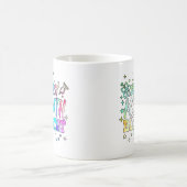 カラフルが最初の私の70歳の誕生日のストライプ文字 コーヒーマグカップ (中央)