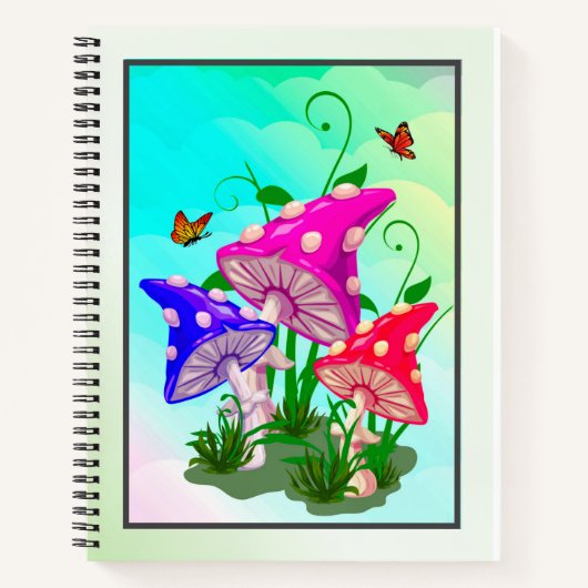 カラフルきのこスパイラルノート ノートブック (正面)