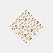 カラフルきのこ模様 スタンダードカクテルナプキン (角)