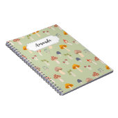 カラフルきのこ模様 – 名前をカスタムする ノートブック (右側)