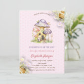 カラフルきのこ金ゴールドバラ水玉模様 招待状 (スタンド正面)