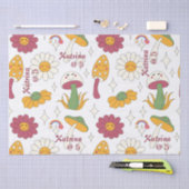 カラフルきのこ、虹、デイジー模様 薄葉紙 (クラフト)