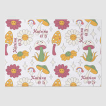 カラフルきのこ、虹、デイジー模様