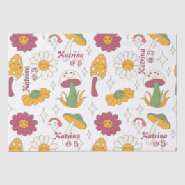 カラフルきのこ、虹、デイジー模様 薄葉紙