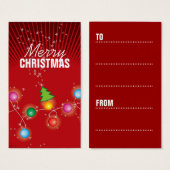 カラフルきらめくクリスマスの木のライトギフトラベル (正面&裏面)