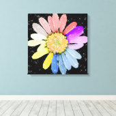 カラフルきらめくデイジー キャンバスプリント (インサイチュ (ウッドフロア))
