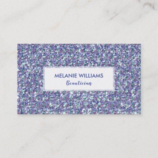 カラフルきらめくフェイクグリッター 名刺 (正面)