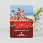 カラフルきらめくChristmas Tree Lights写真 シーズンカード (スタンド正面)