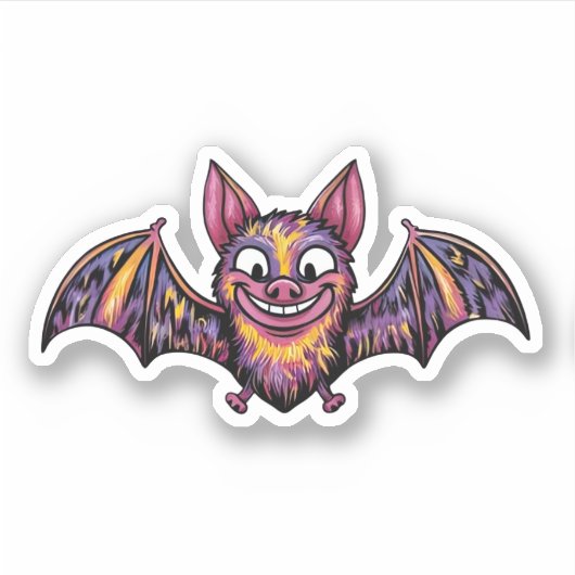 カラフルこうもり シール (正面)