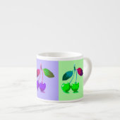 カラフルさくらんぼ – アポップ・アートのート エスプレッソカップ (正面右)