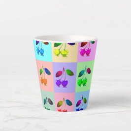 カラフルさくらんぼ – アポップ・アートのート カフェラテマグ