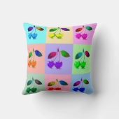 カラフルさくらんぼ – アポップ・アートのート クッション (裏面)