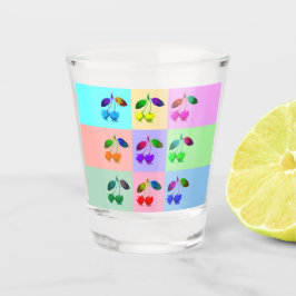 カラフルさくらんぼ – アポップ・アートのート ショットグラス