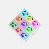 カラフルさくらんぼ – アポップ・アートのート スタンダードカクテルナプキン (角)