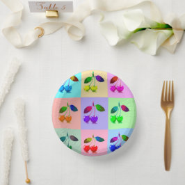 カラフルさくらんぼ – アポップ・アートのート ペーパーボウル