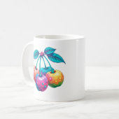 カラフルさくらんぼ コーヒーマグカップ (正面左)