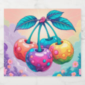 カラフルさくらんぼ スパークリングワインラベル (シングルラベル)