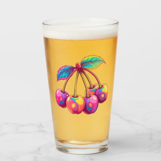 カラフルさくらんぼ タンブラーグラス (ドリンク正面)